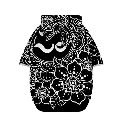 Black And White Om Print Dog Zip Up Hoodie