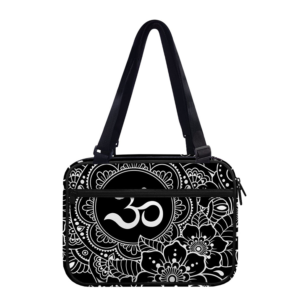 Black And White Om Print Double Strap Bible Bag