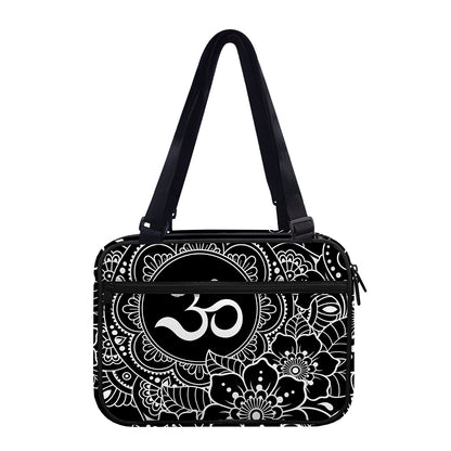 Black And White Om Print Double Strap Bible Bag