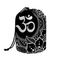 Black And White Om Print Drawstring Makeup Bag