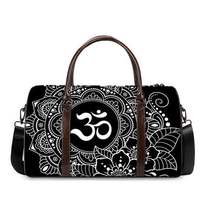 Black And White Om Print Duffle Bag