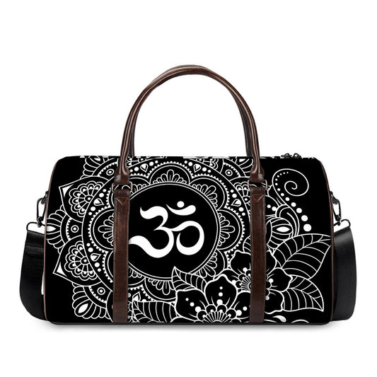 Black And White Om Print Duffle Bag