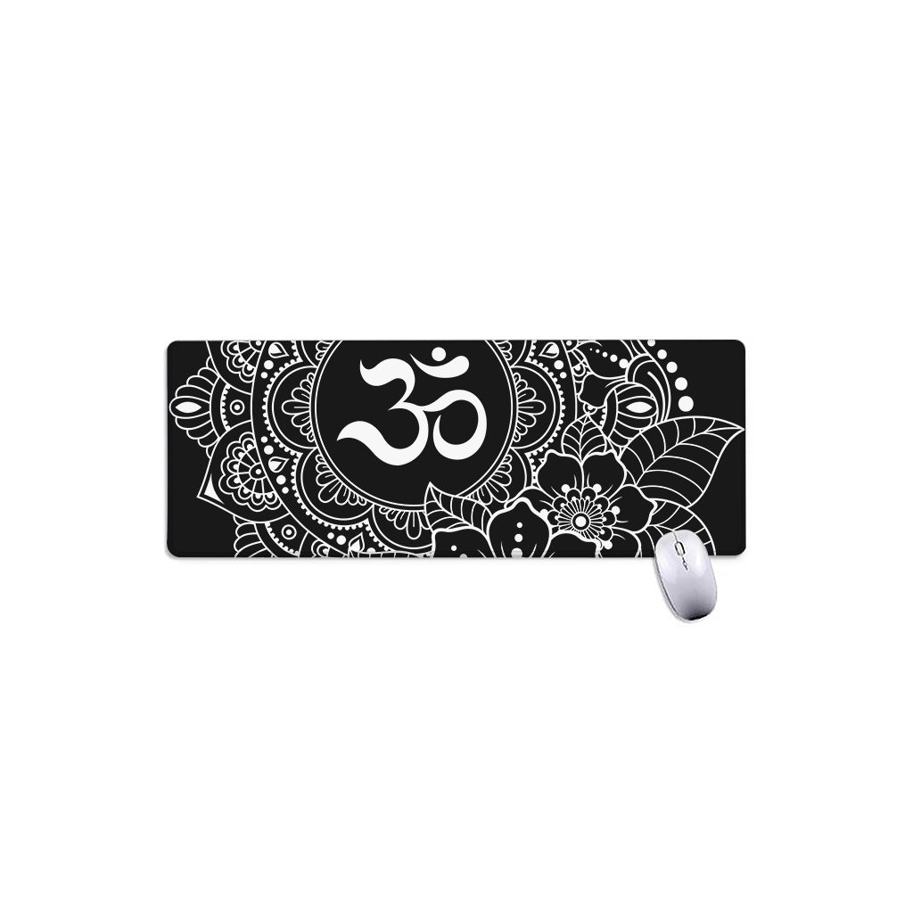 Black And White Om Print Extended Mouse Pad