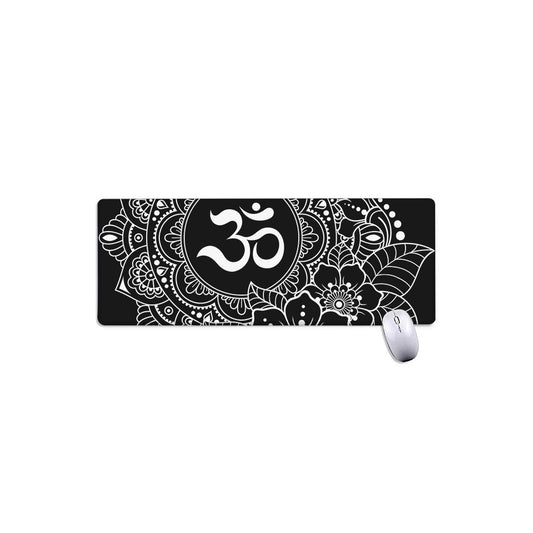 Black And White Om Print Extended Mouse Pad
