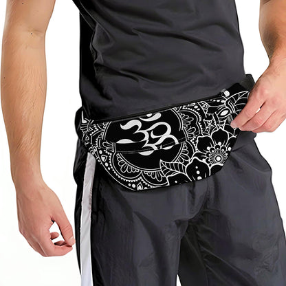 Black And White Om Print Fanny Pack