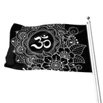 Black And White Om Print Flag