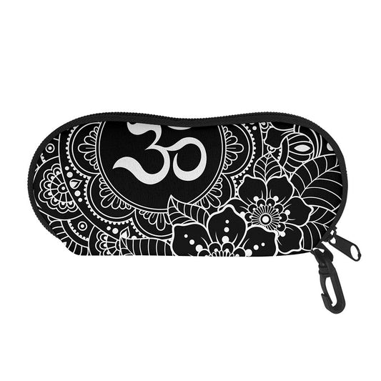 Black And White Om Print Glasses Case