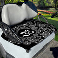 Black And White Om Print Golf Cart Seat Cover