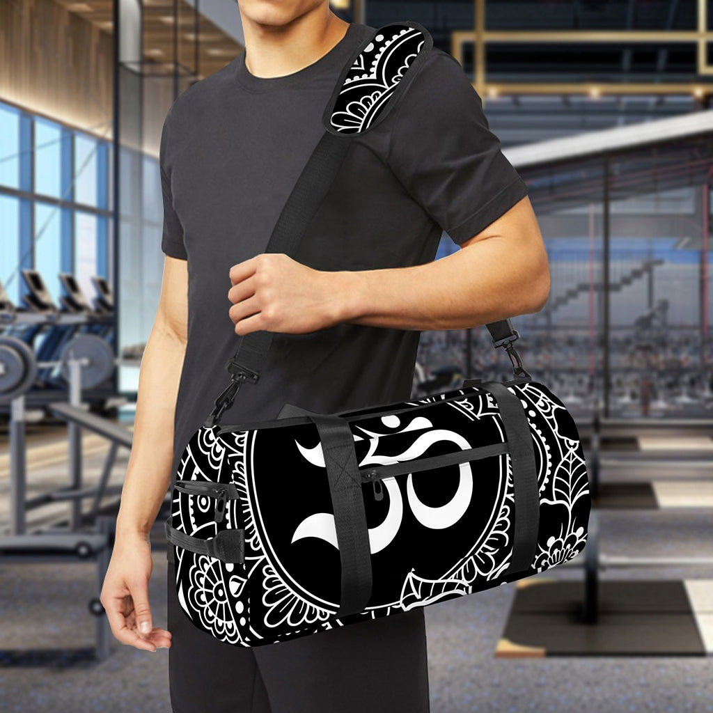 Black And White Om Print Gym Bag