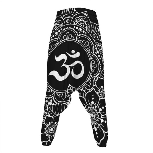 Black And White Om Print Hammer Pants