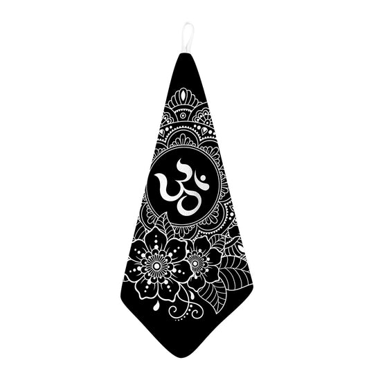 Black And White Om Print Hand Towel