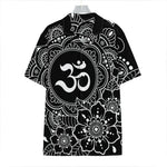 Black And White Om Print Hawaiian Shirt