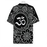 Black And White Om Print Hawaiian Shirt