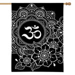 Black And White Om Print House Flag