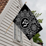Black And White Om Print House Flag