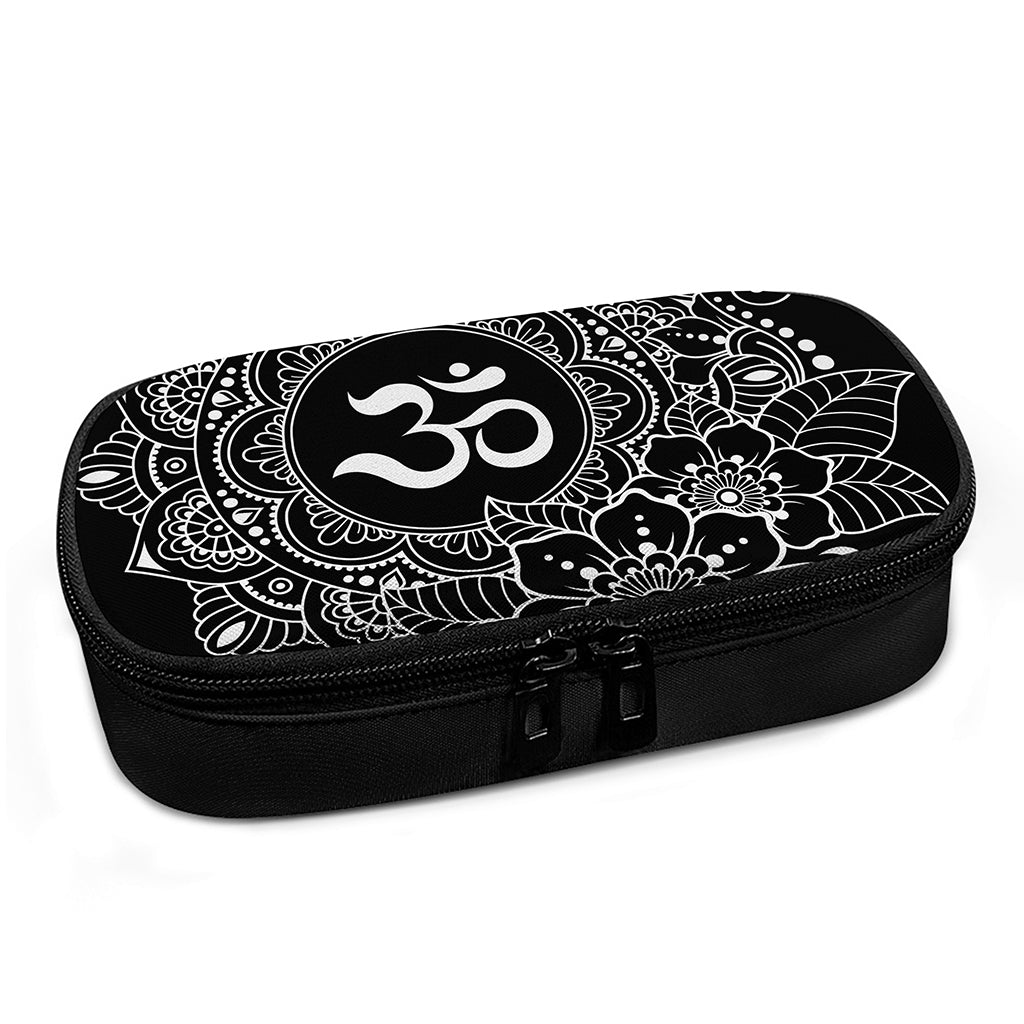 Black And White Om Print Insulin Cooler Travel Case