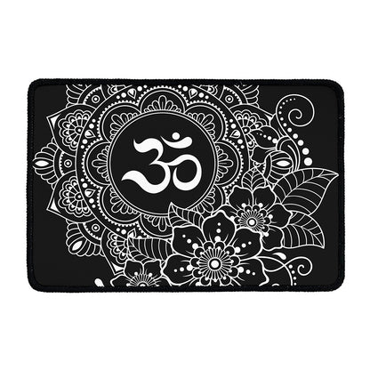 Black And White Om Print Kitchen Mat