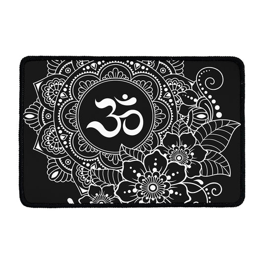 Black And White Om Print Kitchen Mat