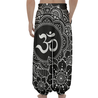 Black And White Om Print Lantern Pants