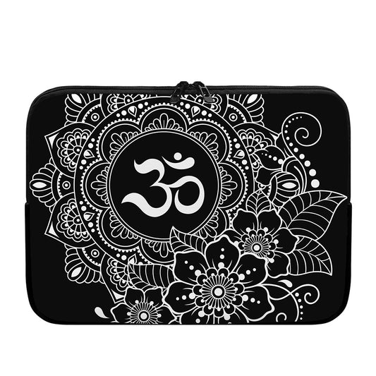 Black And White Om Print Laptop Sleeve