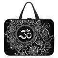 Black And White Om Print Laptop Sleeve With Handle