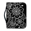 Black And White Om Print Leather Bible Cover