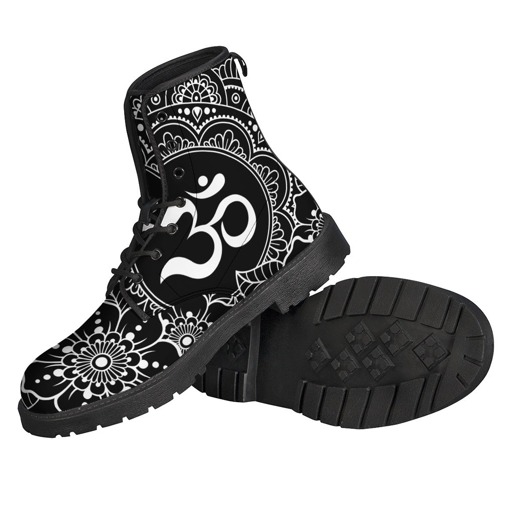Black And White Om Print Backpack