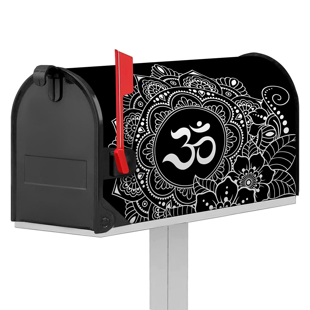 Black And White Om Print Mailbox Cover
