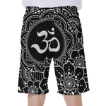 Black And White Om Print Men's Beach Shorts