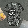 Black And White Om Print Men's Bodysuit