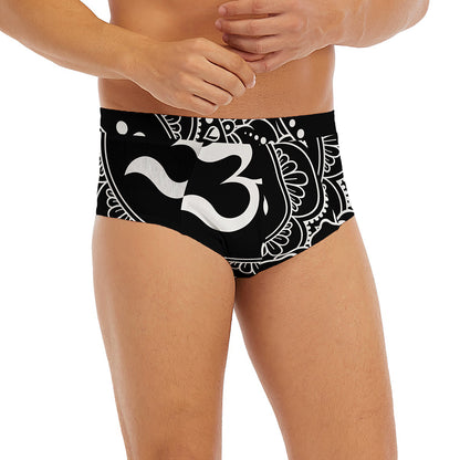 Black And White Om Print Men's Briefs