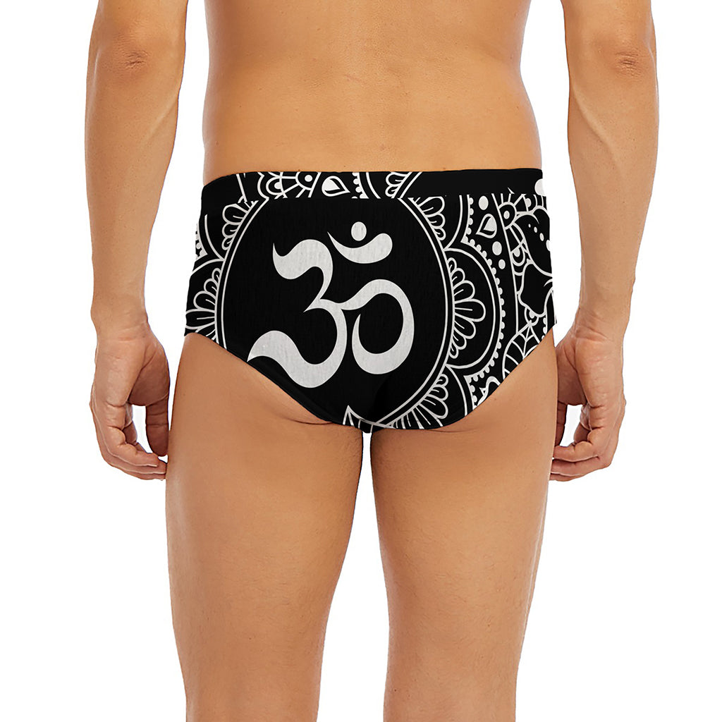 Black And White Om Print Men's Briefs
