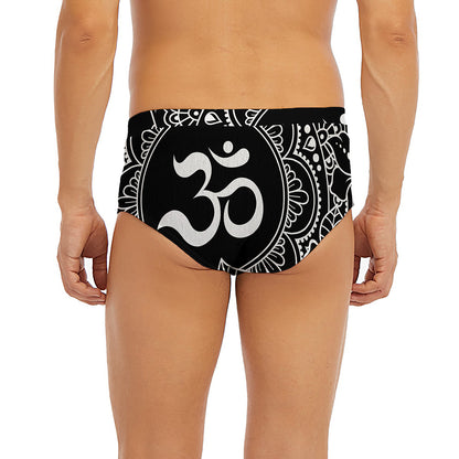 Black And White Om Print Men's Briefs
