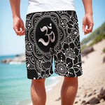 Black And White Om Print Men's Cargo Shorts