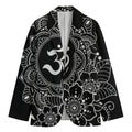 Black And White Om Print Men's Cotton Blazer
