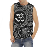 Black And White Om Print Men's Fitness Tank Top