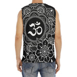 Black And White Om Print Men's Fitness Tank Top
