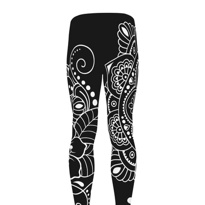 Black And White Om Print Men's leggings