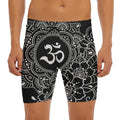 Black And White Om Print Men's Long Boxer Briefs