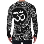 Black And White Om Print Men's Long Sleeve T-Shirt