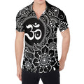 Black And White Om Print Men's Shirt