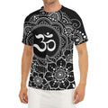 Black And White Om Print Men's Short Sleeve Rash Guard