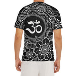 Black And White Om Print Men's Short Sleeve Rash Guard