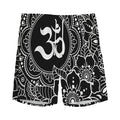 Black And White Om Print Men's Athletic Shorts