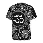 Black And White Om Print Men's Sports T-Shirt