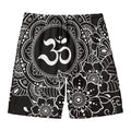Black And White Om Print Men's Swim Trunks