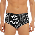 Black And White Om Print Men's Triangle Swim Briefs