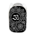 Black And White Om Print Mesh Laundry Hamper