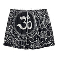 Black And White Om Print Mesh Shorts