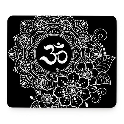 Black And White Om Print Mouse Pad